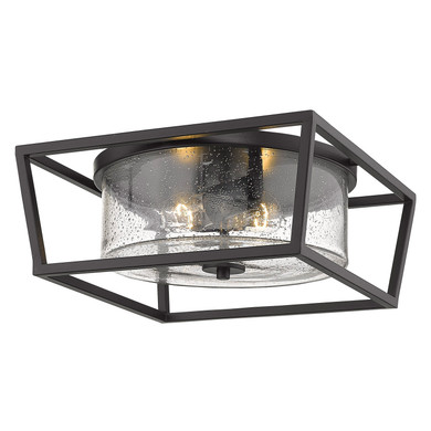 Flush Mounts Cage Style by Golden ( 62 | 4309-FM BLK-BLK-SD Mercer ) 