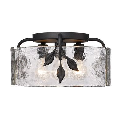 Semi-Flush Mts. Glass Down by Golden ( 62 | 3160-FM NB-HWG Calla ) 