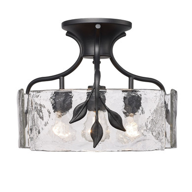 Semi-Flush Mts. Drum Shade by Golden ( 62 | 3160-SF NB-HWG Calla ) 