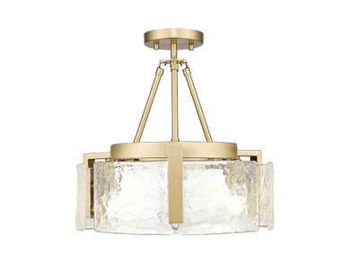 Semi-Flush Mts. Drum Shade by Golden ( 62 | 3164-3SF BCB-HWG Aenon ) 