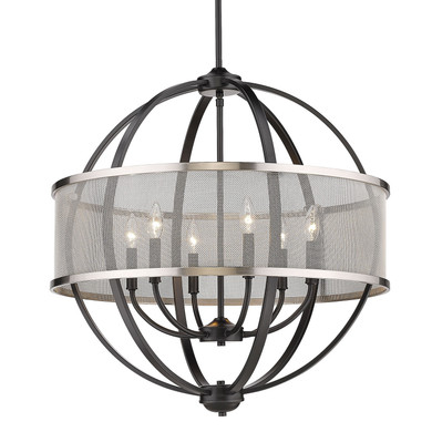 Mid. Chandeliers Candle by Golden ( 62 | 3167-6 BLK-PW Colson ) 