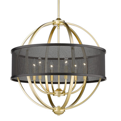 Mid. Chandeliers Candle by Golden ( 62 | 3167-6 OG-BLK Colson ) 