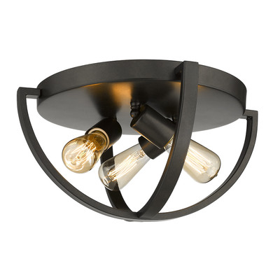 Flush Mounts Cage Style by Golden ( 62 | 3167-FM15 EB Colson ) 