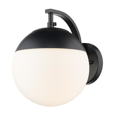 Sconces Single Glass by Golden ( 62 | 3218-1W BLK-BLK Dixon ) 