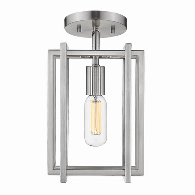 Semi-Flush Mts. Cage by Golden ( 62 | 6070-1SF PW-PW Tribeca ) 