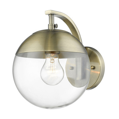 Sconces Single Glass by Golden ( 62 | 3219-1W AB-AB Dixon ) 