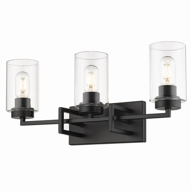 Bathroom Fixtures Three Lights by Golden ( 62 | 6070-BA3 BLK-BLK Tribeca ) 