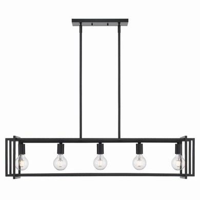Linear/Island 4 Light + by Golden ( 62 | 6070-LP BLK-BLK Tribeca ) 