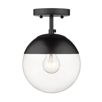 Semi-Flush Mts. Glass Down by Golden ( 62 | 3219-SF BLK-BLK Dixon ) 