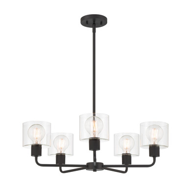 Mid. Chandeliers Glass Up by Designers Fountain ( 43 | D285M-5CH-MB Vibrato ) 