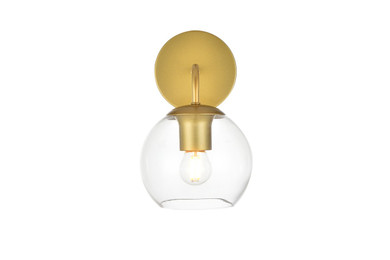 Sconces Single Glass by Elegant Lighting ( 173 | LD7321W6BRA Genesis ) 