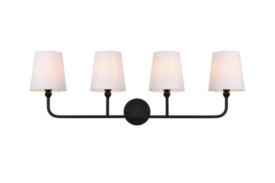 Bathroom Fixtures Four Lights by Elegant Lighting ( 173 | LD7322W36BLK Colson ) 