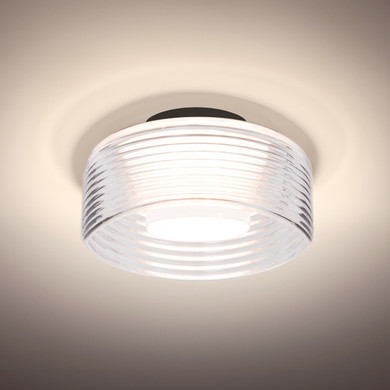 Semi-Flush Mts. Drum Shade by Besa ( 74 | BELUCLC-LED-BK Besa Belu Ceiling ) 