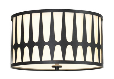 Flush Mounts Drum Shade by Crystorama ( 60 | ROY-800-BK Royston ) 
