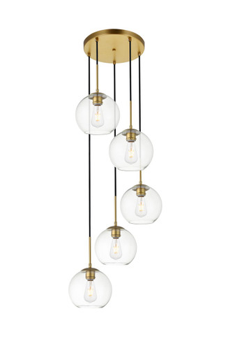 Pendants Glass Down by Elegant Lighting ( 173 | LD2226BR BAXTER ) 