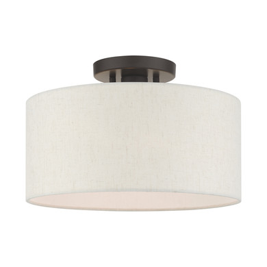 Semi-Flush Mts. Drum Shade by Livex Lighting ( 107 | 49809-92 Blossom ) 