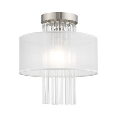 Semi-Flush Mts. Drum Shade by Livex Lighting ( 107 | 41144-91 Alexis ) 