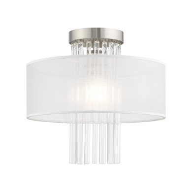 Semi-Flush Mts. Drum Shade by Livex Lighting ( 107 | 41145-91 Alexis ) 