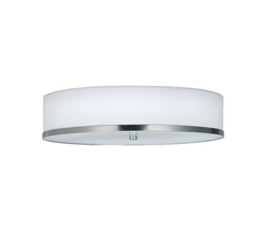 Flush Mounts Drum Shade by Justice Designs ( 102 | FAB-4460-WHTE-NCKL Textile ) 