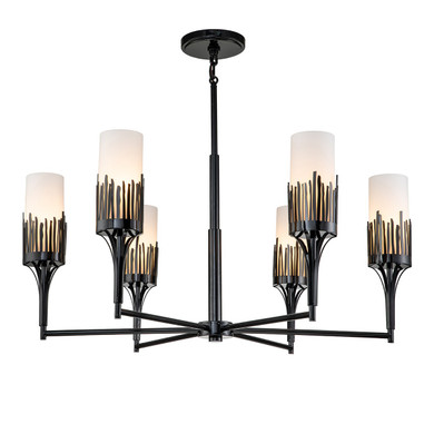 Mid. Chandeliers Glass Up by Lucas + McKearn ( 175 | CH20319BLK-6 Sawgrass ) 