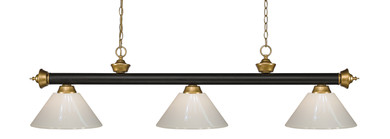 Linear/Island 3 Light Bar by Z-Lite ( 224 | 200-3BRZ+SG-PWH Riviera ) 
