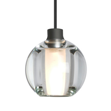 Mini Pendants Glass Down by Besa ( 74 | 1XT-BOCA5CL-LED-BK Besa Boca 5 Pendant ) 