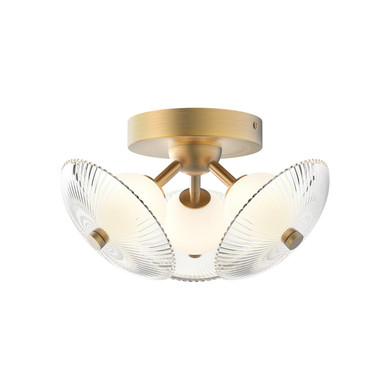 Semi-Flush Mts. Glass Down by Alora ( 452 | FM417604BGCR-UNV Hera ) 