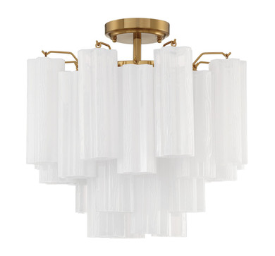 Semi-Flush Mts. Glass Down by Crystorama ( 60 | ADD-300-AG-WH_CEILING Addis ) 