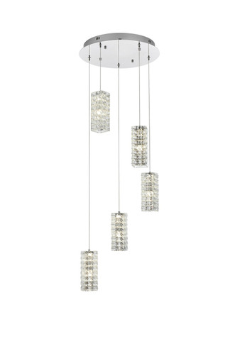 Mini Chandeliers Multi-Port/Cascade by Elegant Lighting ( 173 | 3680D5RC Aston ) 