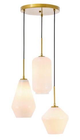 Mini Pendants 3 Light Cluster by Elegant Lighting ( 173 | LD2269BR Gene ) 