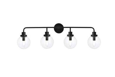 Bathroom Fixtures Four Lights by Elegant Lighting ( 173 | LD7037W38BK Hanson ) 