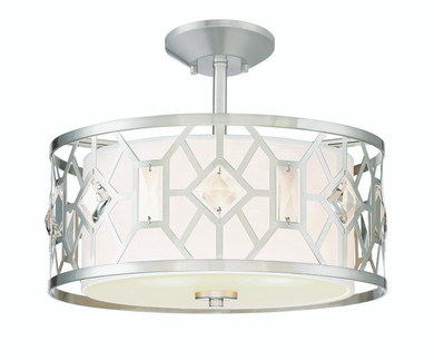 Semi-Flush Mts. Drum Shade by Designers Fountain ( 43 | 90111-SP Brentwood ) 