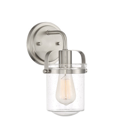 Sconces Single Glass by Designers Fountain ( 43 | 90601-BN Jaxon ) 