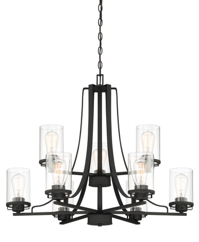 Mid. Chandeliers Glass Up by Designers Fountain ( 43 | 93389-BK Jedrek ) 