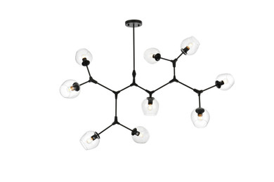 Linear/Island 4 Light + by Elegant Lighting ( 173 | 1712G60BK Cavoli ) 