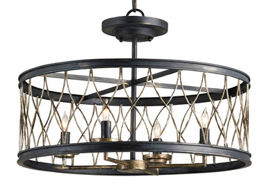 Semi-Flush Mts. Cage by Currey and Company ( 142 | 9902 Crisscross Collection ) 