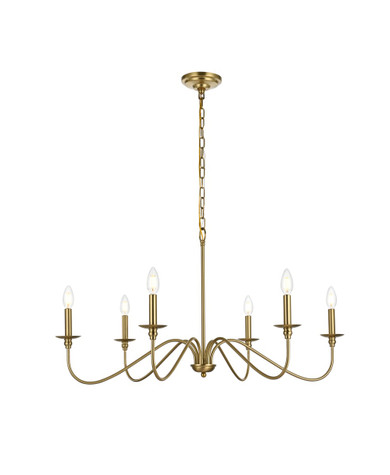 Mid. Chandeliers Candle by Elegant Lighting ( 173 | LD5006D36SG Rohan ) 