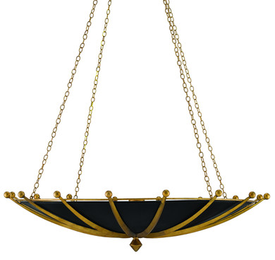 Large Chandeliers Metal Shade by Currey and Company ( 142 | 9000-0319 Fontaine Black & Gold Chandelier ) 