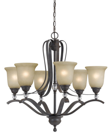 Mid. Chandeliers Glass Up by Cal Lighting ( 225 | FX-3530/6 Riverton ) 