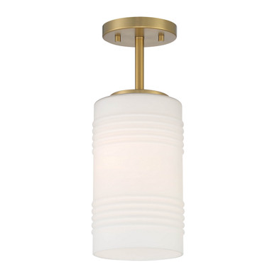 Semi-Flush Mts. Glass Down by Designers Fountain ( 43 | D257M-SF-BG Leavenworth ) 