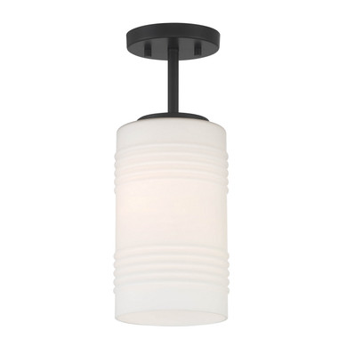 Semi-Flush Mts. Glass Down by Designers Fountain ( 43 | D257M-SF-MB Leavenworth ) 