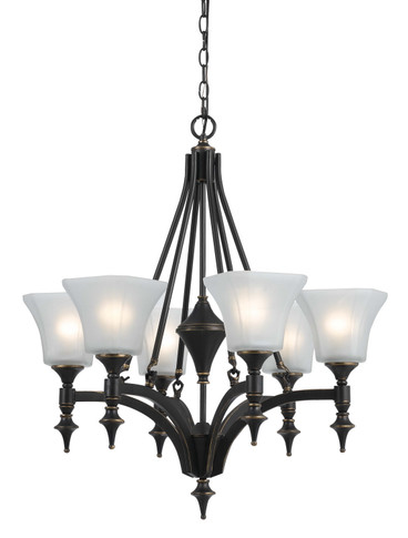 Mid. Chandeliers Glass Up by Cal Lighting ( 225 | FX-3541/6 ROCKWOOD ) 