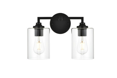 Bathroom Fixtures Two Lights by Elegant Lighting ( 173 | LD7315W14BLK Mayson ) 