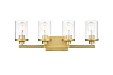 Bathroom Fixtures Four Lights by Elegant Lighting ( 173 | LD7316W25BRA Saanvi ) 