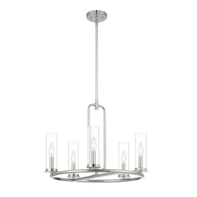 Mid. Chandeliers Candle by Designers Fountain ( 43 | D268C-5CH-PN Hudson Heights ) 