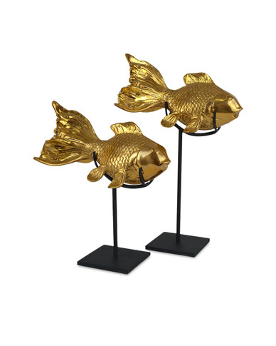 Home Accents Statues/Sculptures by Currey and Company ( 142 | 1200-0902 Goldfish Set of 2 ) 