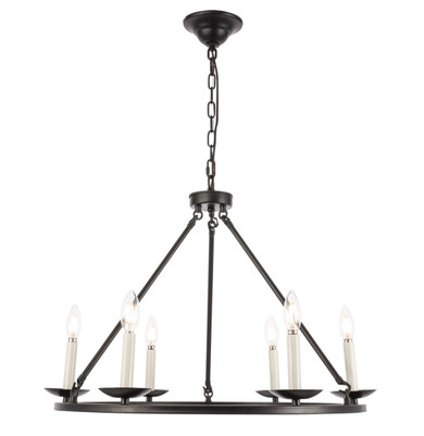 Mid. Chandeliers Candle by Elegant Lighting ( 173 | LD6010D26BK Maine ) 