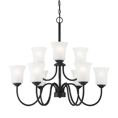 Mid. Chandeliers Glass Up by Designers Fountain ( 43 | D278M-9CH-MB Bronson ) 