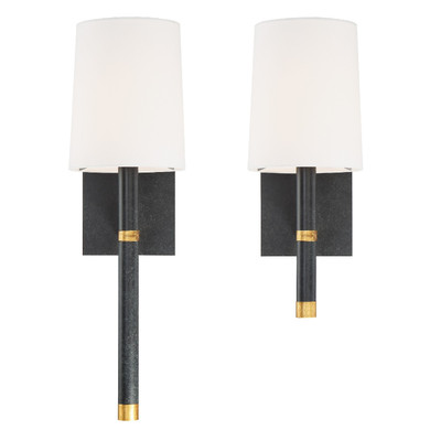 Sconces Single Candle by Crystorama ( 60 | WES-9901-BK-GA Weston ) 