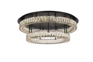 Flush Mounts Cage Style by Elegant Lighting ( 173 | 3503F33L2BK Monroe ) 